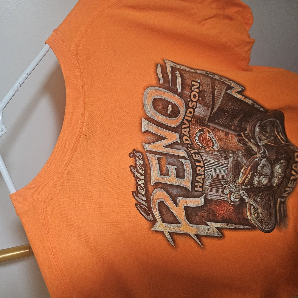 Harley-Davidson Mens Orange T-Shirt - Picture 3 of 6